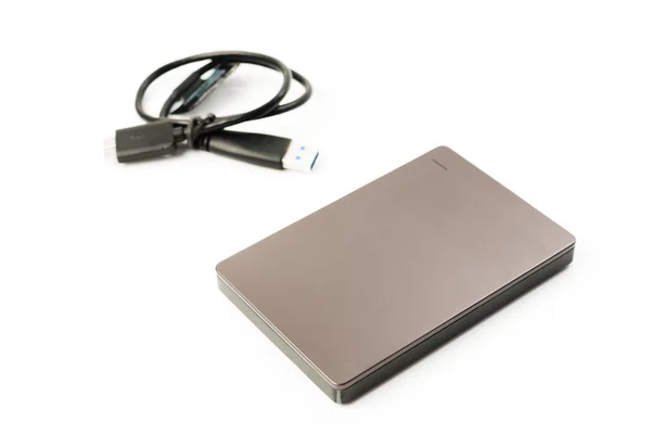 External Hard Disk USB 3.0 on isolated white background — Stock fotografie
