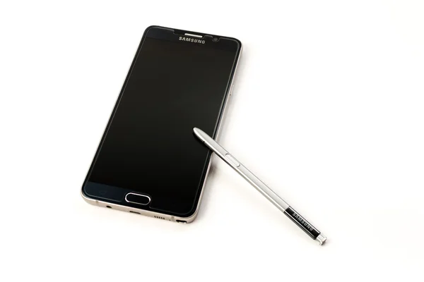 Nuovo smartphone Samsung Galaxy Note 5 con penna S — Foto Stock