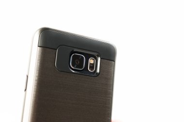 Cep telefonu dijital kamera. Akıllı telefon Kamera Lens portre isol üzerinde