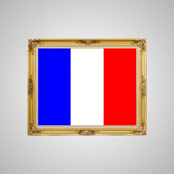 Zlata louise fotorámeček nad bílým pozadím a modlete se za Paříž — Stock fotografie