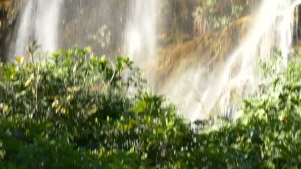 Paradise Waterfall Belle attraction touristique dans la forêt Point de vue naturel sur la montagne à Tak, Thaïlande : Ultra HD 4K Taille de la vidéo de haute qualité (3840x2160 ) — Video