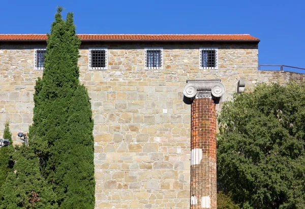 Κάστρο και η Ρωμαϊκή Αγορά, στο λόφο San Giusto στην Τεργέστη — Φωτογραφία Αρχείου