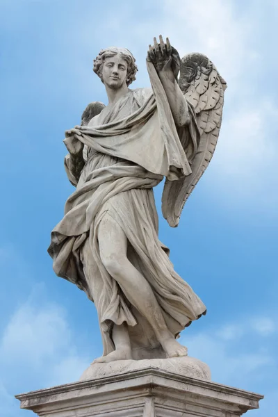 Estátua Mármore Anjo Ponte Sant Angelo Roma Itália — Fotografia de Stock