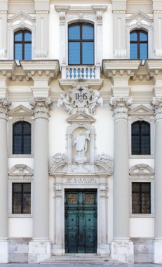 Facade of the baroque catholic church of Sant Ignazio in Gorizia, Italy clipart