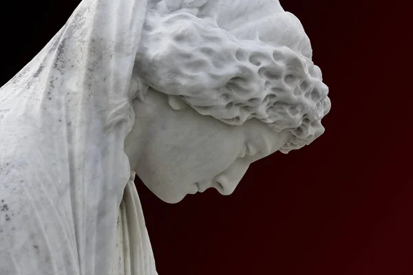 Close Marble Statue Woman Profile View — ストック写真
