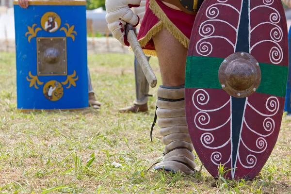 Escudos pintados llevados por gladiadores — Foto de Stock