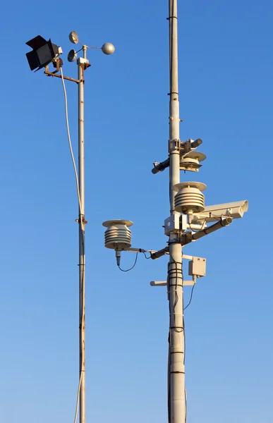 Two Poles with Various Gauges and Devices — Stock Photo, Image