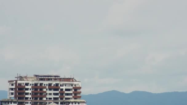 Footage of the cloud moving over the town — Stock Video