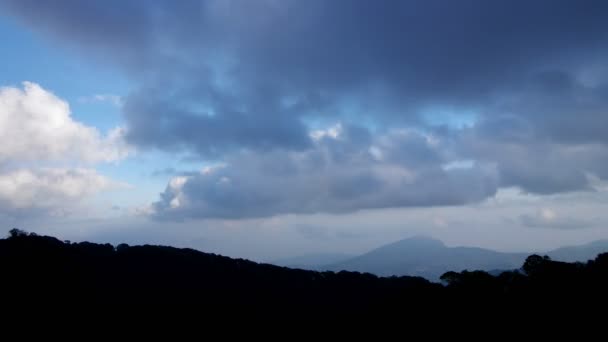 Cloud movement over the mountain range — Stock Video