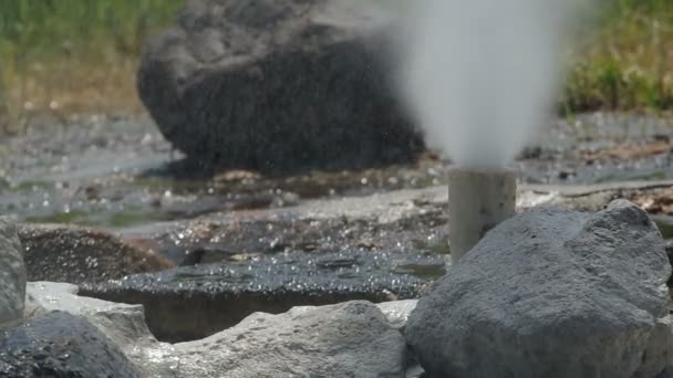 Гаряча вода від гейзер — стокове відео