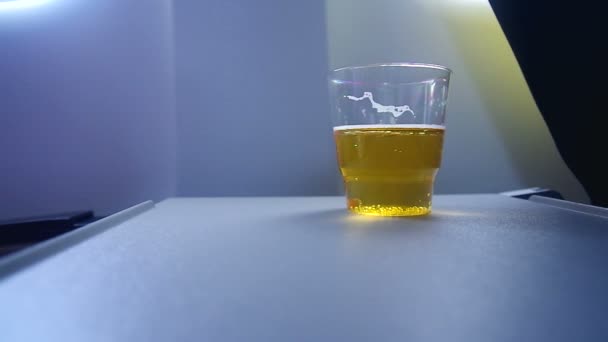 Bière sur le bureau de l'avion — Video