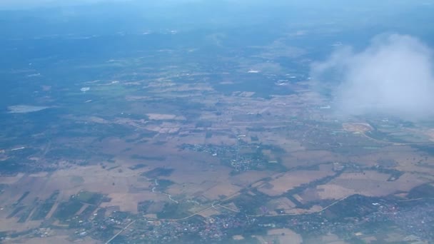 Landscape outside sky scene from the plane window — Stock Video