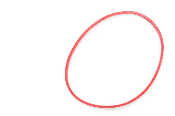 Red Rubber Band White Background — Stock Photo, Image