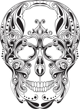 Kafatası desen, gün ölü grungy kafatası