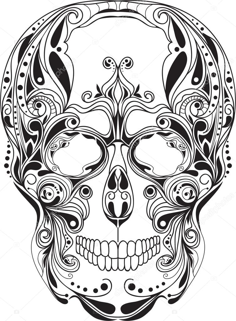 skull pattern, day of the dead grungy skull