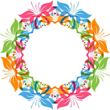 Çiçek çelenk, süsleme yuvarlak,