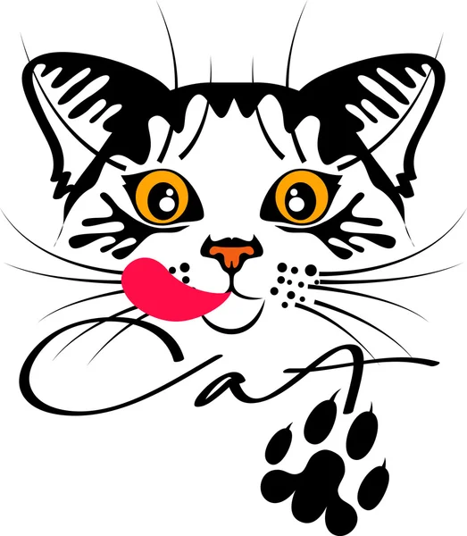 Emblema ritratto gatto — Vettoriale Stock