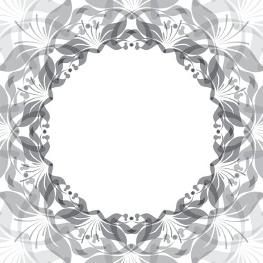 Çiçekli yuvarlak çerçeve