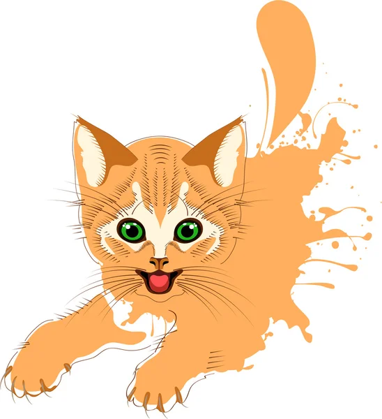 Ginger gato grunge — Archivo Imágenes Vectoriales