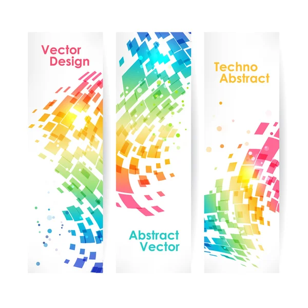 Fondo geométrico multicolor abstracto, conjunto de banners — Vector de stock