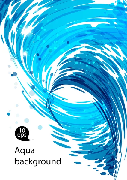 Agua corriente, fondo azul abstracto — Vector de stock