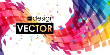 Beyaz arka plan üzerinde soyut çok renkli eğrisi