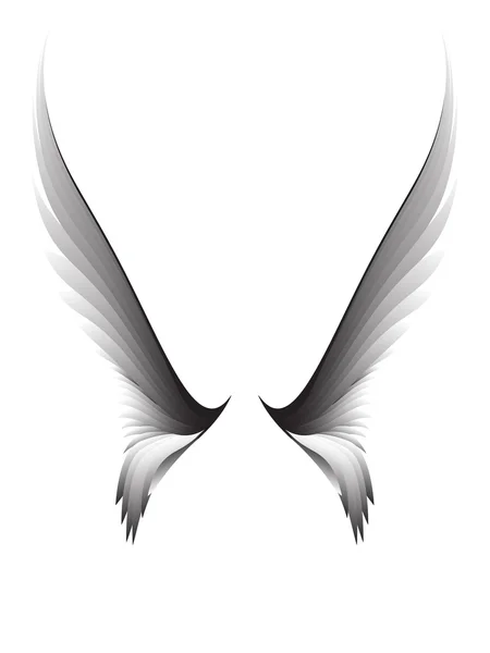 Gray pair wings — Stock Vector