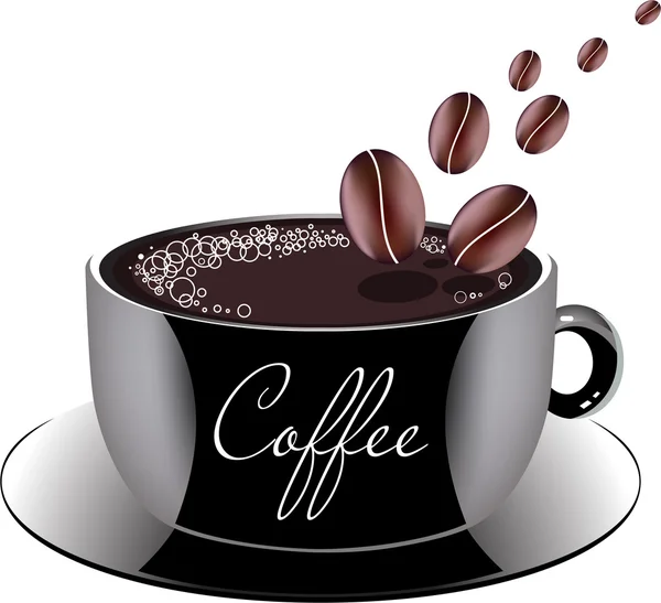 Чашка кави на блюдці, Векторні ілюстрації — стоковий вектор