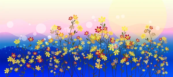 Fleurs de prairie abstraites — Image vectorielle