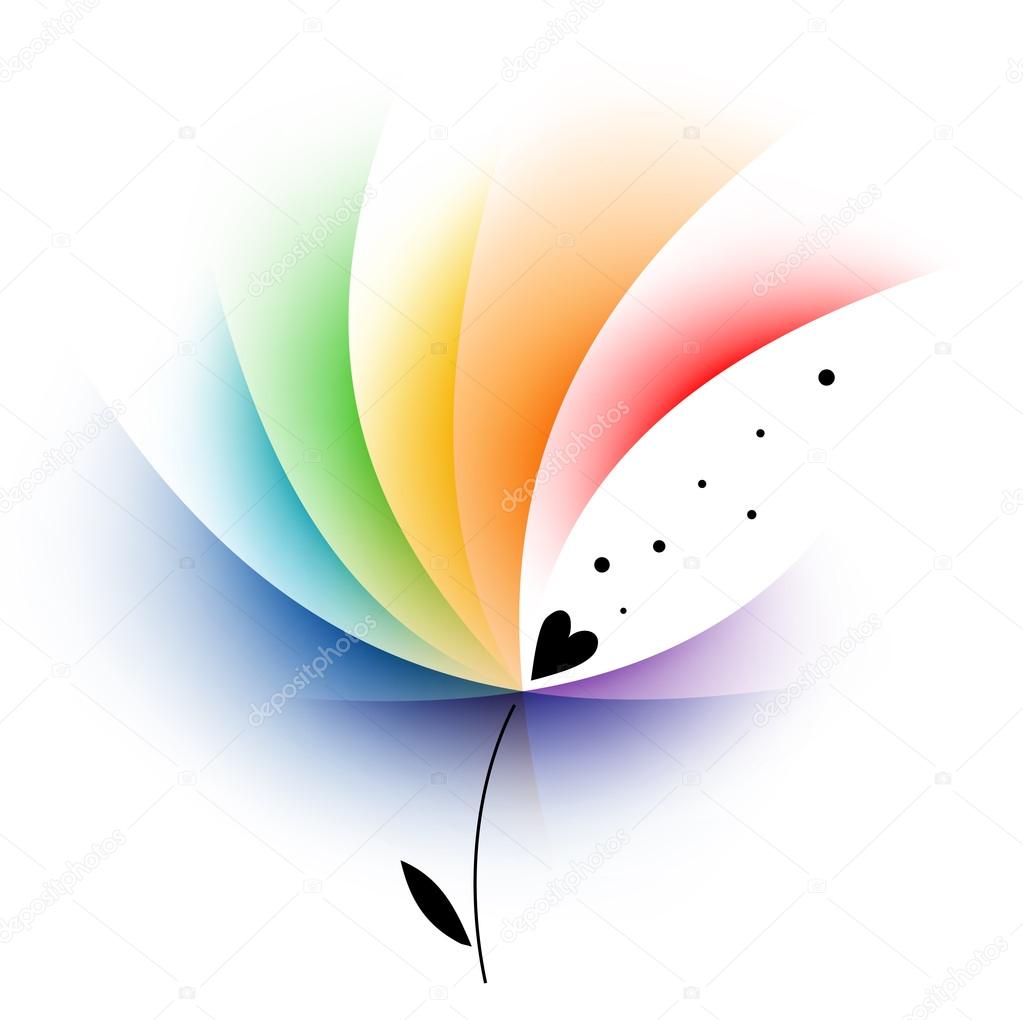 Rainbow abstract flower