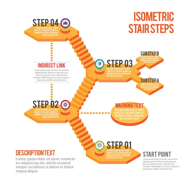 Isometrische trap stappen — Stockvector