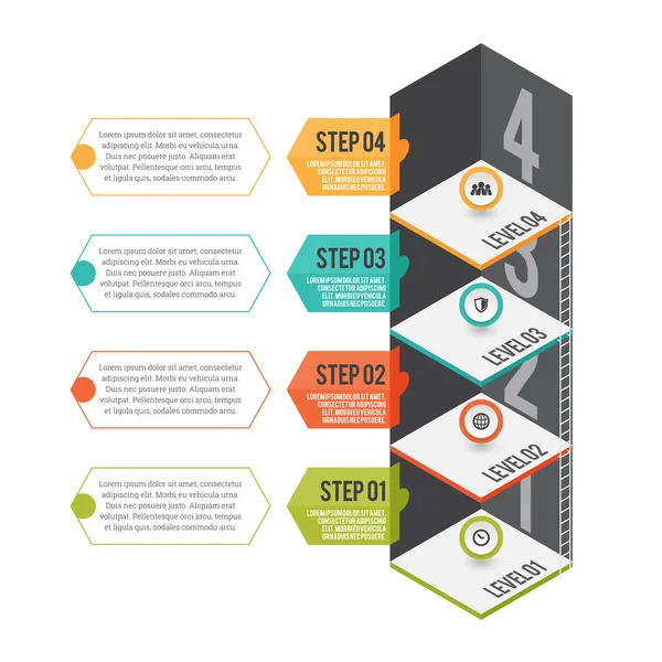 Infografis Tingkat Lantai Abstrak - Stok Vektor