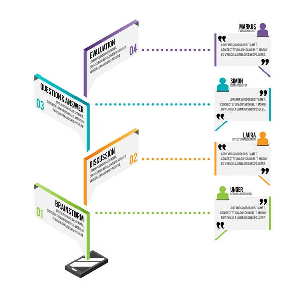 Isometric Discussion Chart Infographic — Stock Vector