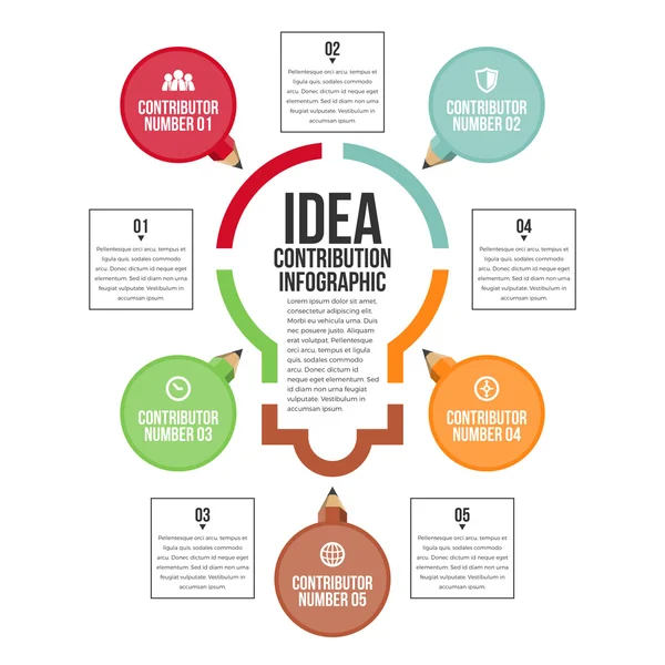 Idea Contribución Infografía — Archivo Imágenes Vectoriales