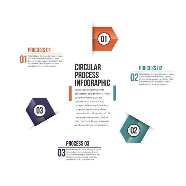 Processo circolare Infografica — Vettoriale Stock