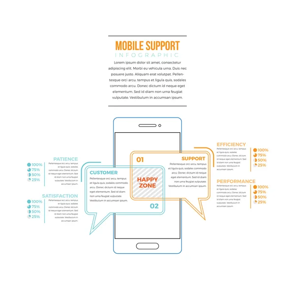 Infografica supporto mobile — Vettoriale Stock