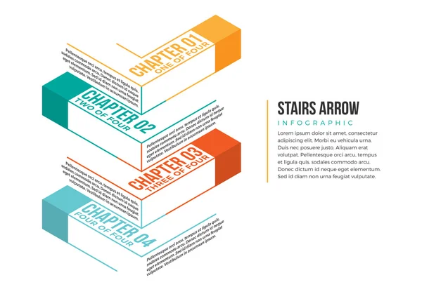 Stairs Arrow Infographic — Stock Vector