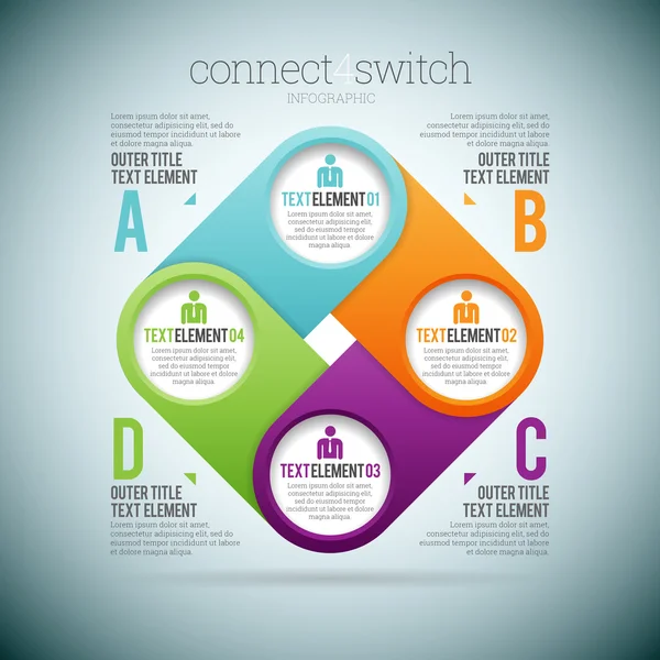 Ansluta 4 switch — Stock vektor