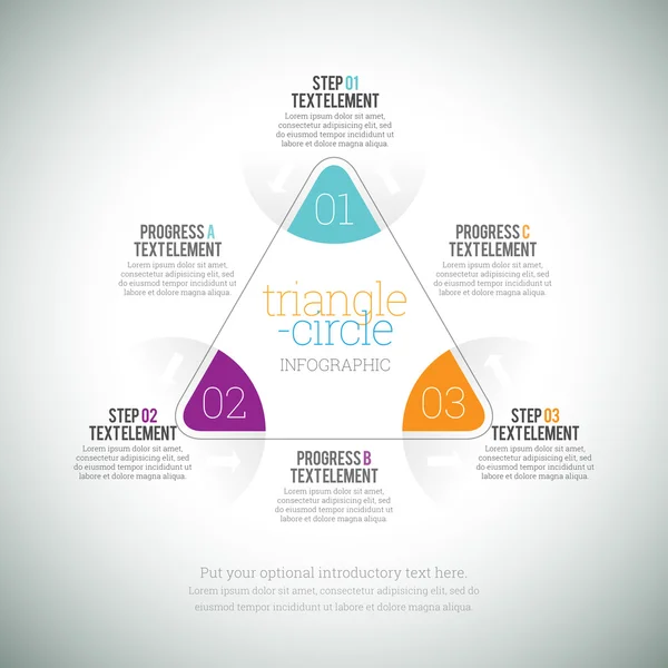 Driehoek cirkel infographic — Stockvector