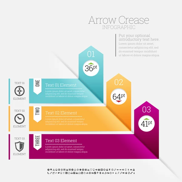 Pfeilfalteninfografik — Stockvektor