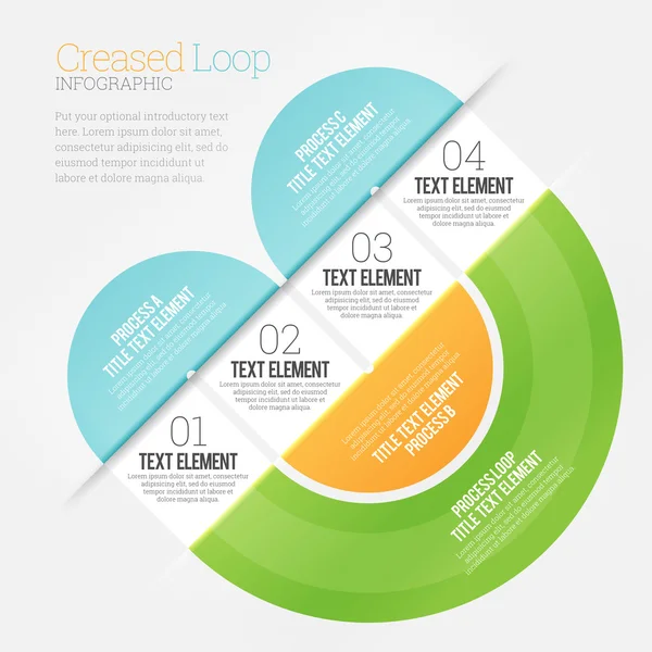 Creased Loop Infographic — Stock Vector