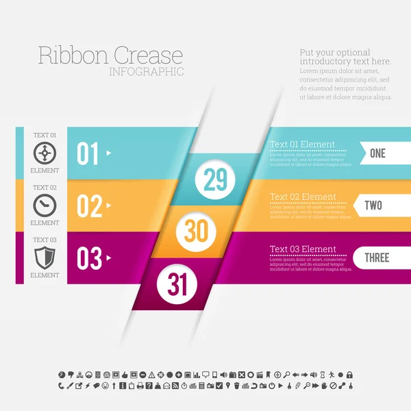 Ribbon Crease Infographic — Stock Vector