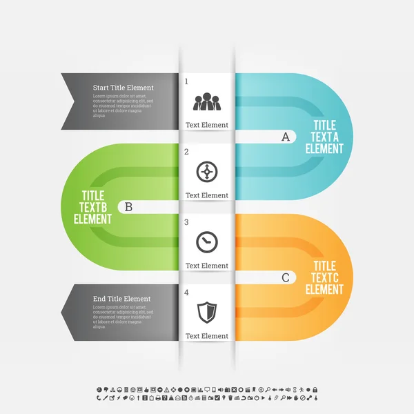 Falten Fortschritt Infografik — Stockvektor