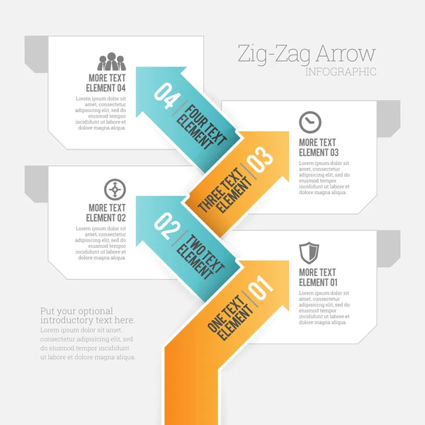 Zig-Zag Arrow Infographie — Image vectorielle