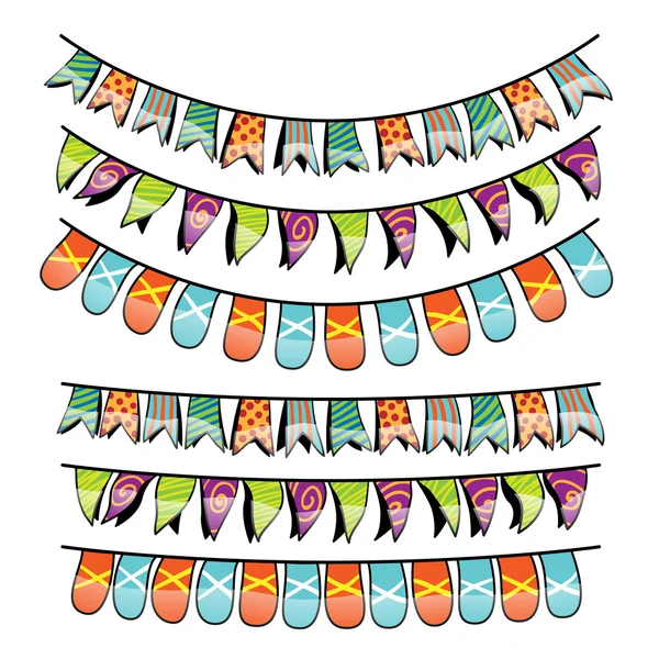 Elementi per banner decorativi per feste — Vettoriale Stock