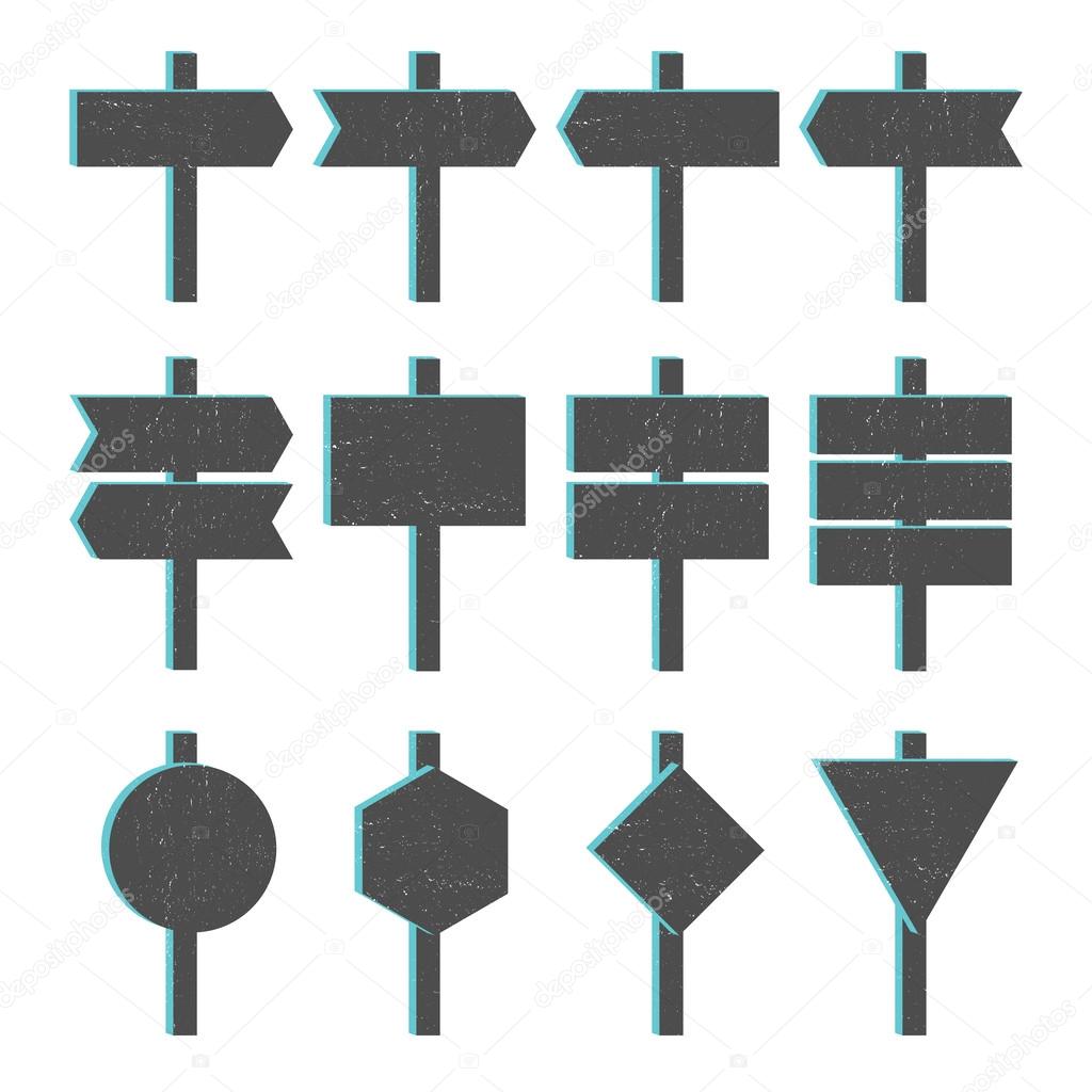 Blocky Grunge Arrow Signs