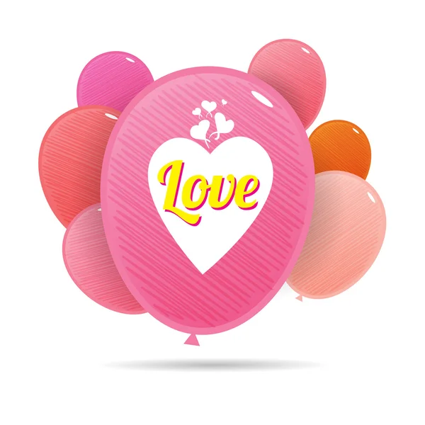 Amor globos coloridos — Vector de stock