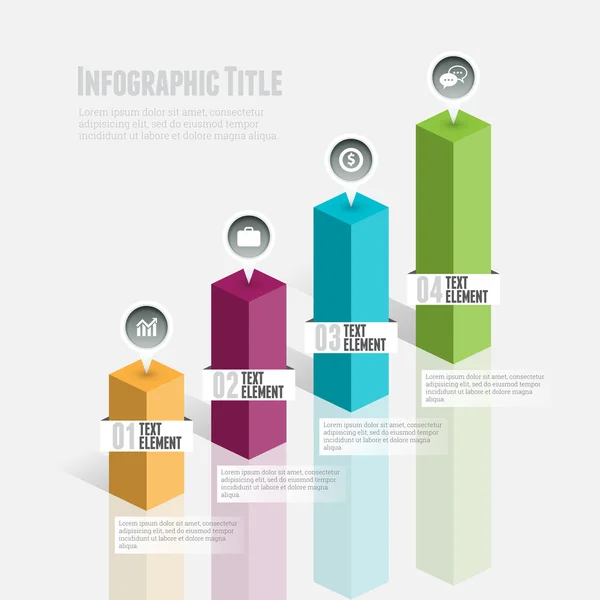 3D Grafică Bar Infografic — Vector de stoc