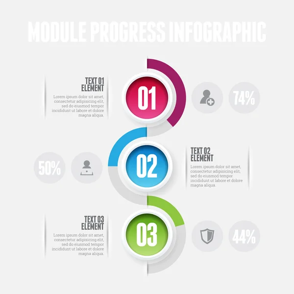 Module Progress Infographic — Stock Vector