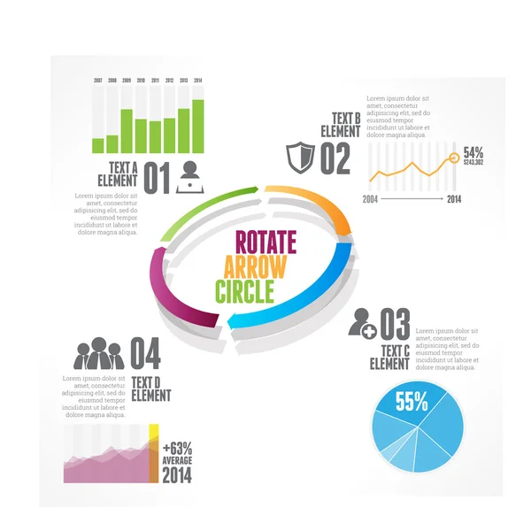 Girar el círculo de flecha — Vector de stock